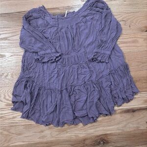 Free People Purple Ruffle Tunic